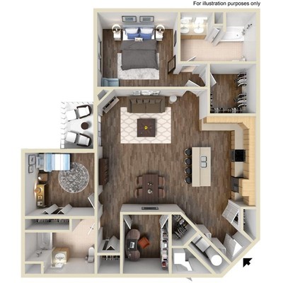 T - 2 Bed 2 Bath + Den